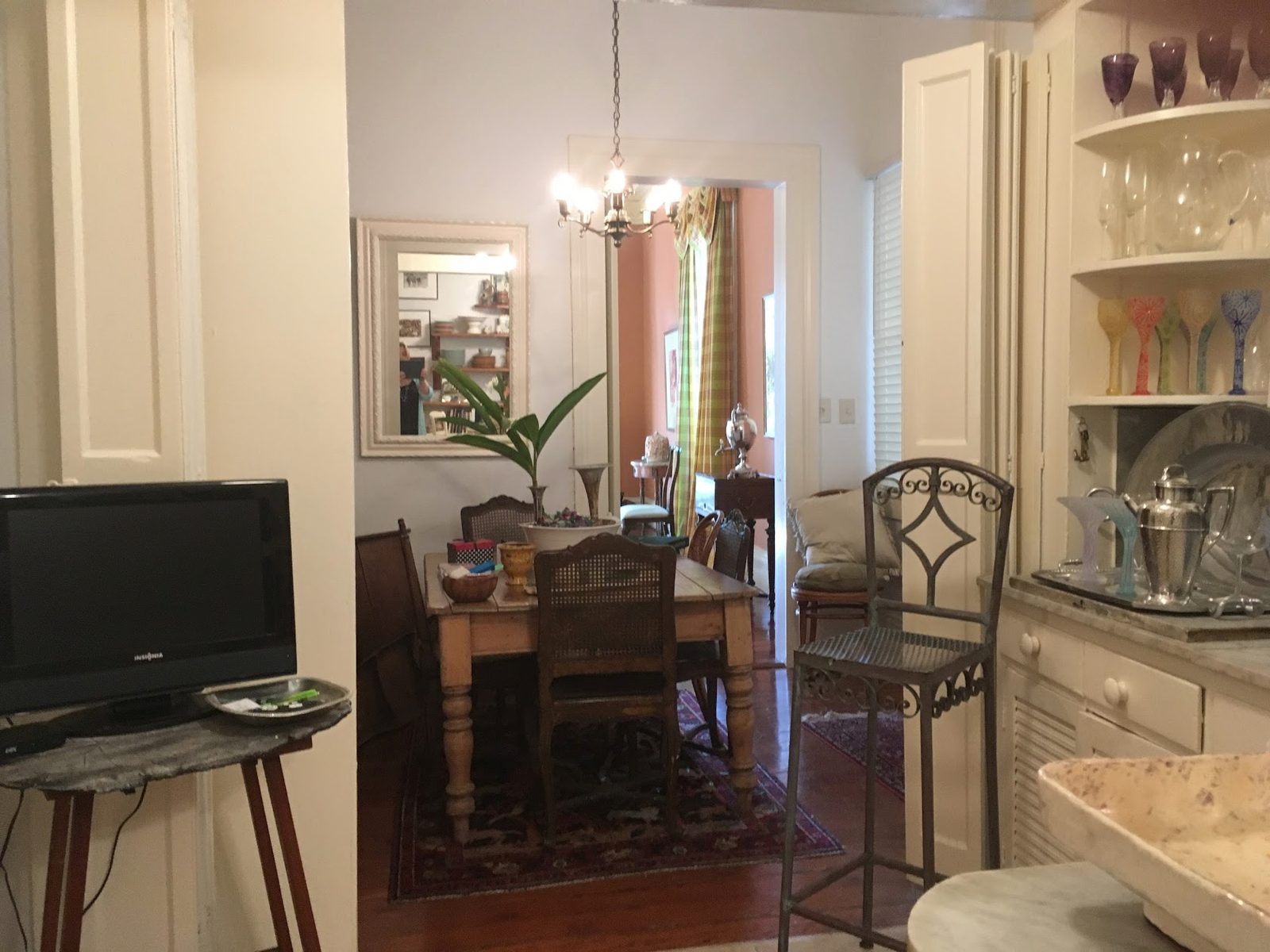 Dining room before renovation in a historic Garden District house